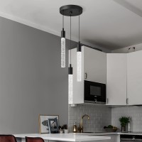 Zhllmq Modern Light Fixture Kitchen Island Pendant Light Dimmable Led Black Mini Pendant Lighting Dinning Room Living Room Kitch