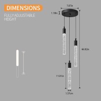 Zhllmq Modern Light Fixture Kitchen Island Pendant Light Dimmable Led Black Mini Pendant Lighting Dinning Room Living Room Kitch