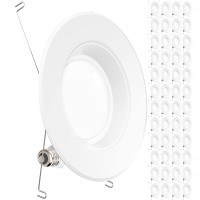 Sunco Lighting 48 Pack 5/6 Inch Led Can Lights Retrofit Recessed Lighting, Baffle Trim, Dimmable, 2700K Soft White, 13W=75W, 1050 Lm, Damp Rated, Replacement Conversion Kit, Ul Energy Star