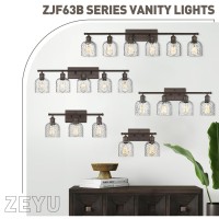 Zeyu 3Light Farmhouse Vanity Light Over Mirror 21Inch Bathroom Light Fixtures With Hammered Glass Lampshade Oil Rubbed Bronz