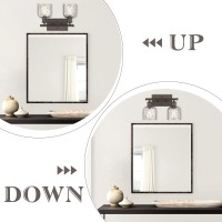 Zeyu 2Light Bathroom Vanity Light Farmhouse Wall Sconce Lighting With Clear Hammered Glass Oil Rubbed Bronze Finish Zjf63B2