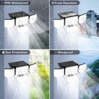 Volivo Solar Outdoor Lights 2Pack 4 Heads 3000Lm Motion Sensor Lighting 278 Leds Ip65 Waterproof 3 Lighting Modes 270 Wide