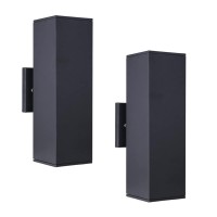 Cerdeco Aluminum Modern Outdoor Wall Light Exterior Up Down Light Fixtures Matte Black Ul Listed 2 Pack