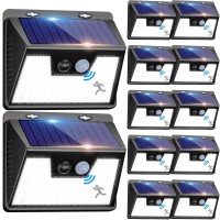 Solar Outdoor Lights Motion Sensor [140 Led/12 Packs] Solar Security Motion Lights Outdoor With 3 Lighting Modes Wireless Solar Powered Lights Waterproof For Outside Wall Garden Fence Backyard Deck