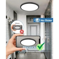 2 Pack Led Flush Mount Ceiling Light 9Inch Black, 24W 2100Lm & 3 Color Temperatures 3000/4500/6000K Flush Mount Light Fixture, Low Profile Round Led Ceiling Light For Closet Bathroom Kitchen Bedroom