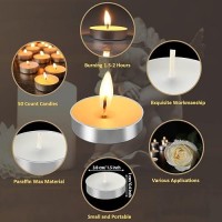 50 Set Funeral Party Favors Memorial White Candles Unscented Funeral Gifts Tealight Candles With Condolence Bereavement Cards An