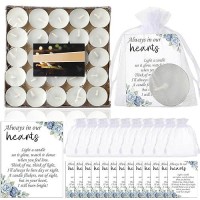 50 Set Funeral Party Favors Memorial White Candles Unscented Funeral Gifts Tealight Candles With Condolence Bereavement Cards An