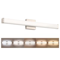 Yhtlaeh Bathroom Vanity Light Brushed Nickel Square Led 33.5Inch 18W 5 Cct Adjustable Color Temperature Wall Bar Lighting Fixtures Over Mirror