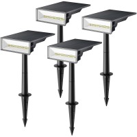 Consciot Solar Outdoor Lights, Solar Spot Lights Outdoor, 6500K Daylight Solar Lights Outdoor Waterproof, Solar Landscape Lights For Christmas Yard Garden Tree House,4 Pack