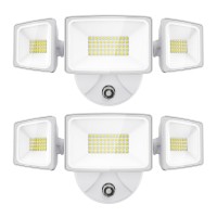 Onforu 60W Led Dusk To Dawn Outdoor Lighting 2 Packs 6000Lm Exterior Flood Lights Ip65 Waterproof Outdoor 3 Adjustable Heads P