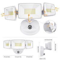 Onforu 60W Led Dusk To Dawn Outdoor Lighting 2 Packs 6000Lm Exterior Flood Lights Ip65 Waterproof Outdoor 3 Adjustable Heads P