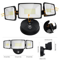 Onforu 60W Led Dusk To Dawn Outdoor Lighting 2 Packs 6000Lm Exterior Flood Lights Ip65 Waterproof Outdoor 3 Adjustable Heads P