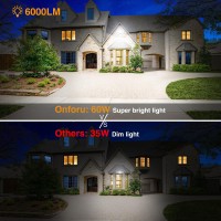 Onforu 3 Packs 60W Flood Lights Outdoor 6000Lm Super Bright Security Lights Switch Controlled Ip65 Waterproof 6500K Exterior