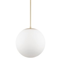 Kira Home Ceres 14 Midcentury Modern Hanging Orb Pendant Light With Smooth Matte White Frosted Diffuser Cool Brass Finish