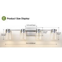 Zhizenl 4Light Bathroom Light Fixtures Brushed Nickel Vanity Lights Dimmable Led Bathroom Vanity Light Over Mirror Modern Cr