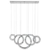 5 Hoop Crystal Progression Chandelier Integrated Led, Dimmable, Chrome(D0102Hge4Xu)