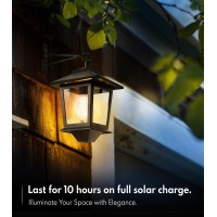 2 Pack Solar Wall Lanterns With Replaceable Bulb,Outdoor Hanging Solar Lights With 4 Solar Panels,Dusk To Dawn Led Outdoor Wall Sconce,Anti-Rust Waterproof Wall Lanterns With Hooks,3000K Warm White