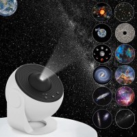 Galaxy Projector, 12 In 1 Planetarium Star Projector Realistic Starry Sky Night Light With Solar System Constellation Moon For Kids Adults Bedroom Ceiling Home Theater Living Room Decor