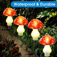 Reginary 12 Pcs Outdoor Solar Led Mushroom Lamp Light Up Garden Mushroom Solar Lights 8 Modes Waterproof Garden Lamp Outside Dec