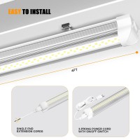 Onlylux Led Shop Light 4Ft 6000K 50W 7500Lm Linkable Utility Ceiling Light Fixture 4 Foot T8 Integrated Led Tube Lights V Sha