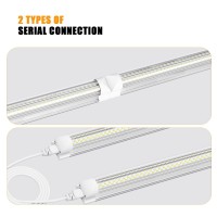 Onlylux Led Shop Light 4Ft 6000K 50W 7500Lm Linkable Utility Ceiling Light Fixture 4 Foot T8 Integrated Led Tube Lights V Sha