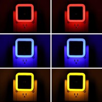 Kinur 6 Pack Led Night Light Led Night Lights Plug Into Wall With Dusk To Dawn Sensors For Bathroom Baby Nursery Stair Lights