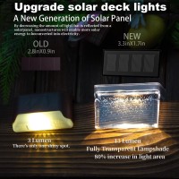 Tijnn Solar Deck Lights, Outdoor Lighting Backyard Decoration Outdoor Deck Light, Garden Post Fence Step Light - 6 Pack