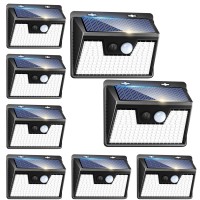 Peasur 8Pack Solar Outdoor Lights [140 Led /500 Lumen], Solar Motion Lights Outdoor With 3 Modes, Ip65 Solar Lights Outdoor Waterproof Wireless Solar Fence Lights For Front Door Fence Garage Patio