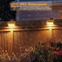 Moongege Solar Outdoor Deck Lights: 10Pack 30Led Fence Solar Step Outside Lights Waterproof,Stainless Steel Outdoor Stair Fence Porch Lights Lamp Solar Powered For Wall Outside Garden Pool Balcony