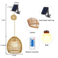 Wonder Solar Chandelier Outdoor Lanterns - Solar Hanging Lantern With Remote Outdoor Pendant Lights For Gazebo Porch Patio