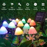 Pellimo Set Of 12Pcs Mushroom Solar Garden Lights 2 Modes 145Ft Solar Powered Mushroom Night String Lights Waterproof For Outdo