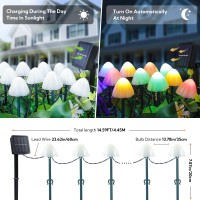 Pellimo Set Of 12Pcs Mushroom Solar Garden Lights 2 Modes 145Ft Solar Powered Mushroom Night String Lights Waterproof For Outdo