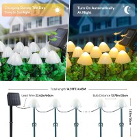 Pellimo Solar Garden Lights Set Of 12Pcs 145Ft Mini Mushroom Solar Lights Outdoor Waterproof 2 Modes Cute Mushroom Shaped Pathw