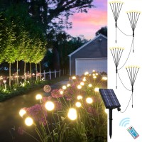 Beloee Firefly Garden Lights Solar Outdoor - Solar Powered Firefly Garden Lights 4Pcs With Xxl Large Size Solar Panel, Dancing In The Wind Solar Lights Outside For Pathway Yard High Grass Flower Decor