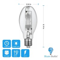 Bluex Bulbs (3 Pack Mh250/U/Mog 250W Metal Halide Bulb Mogul Base (E39) - Ed28 Clear M58 Hid Lamp 21000 Lumens