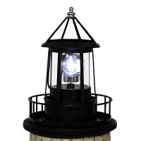 Solar Lighthouse Rotating Light 360 Degree Light Houses Lamp For Yard Ip65 Waterproof Durable Lighthouse Lamps Towers Statue