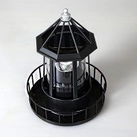 Solar Lighthouse Rotating Light 360 Degree Light Houses Lamp For Yard Ip65 Waterproof Durable Lighthouse Lamps Towers Statue