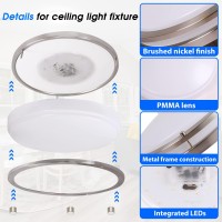 Dimmable Led Flush Mount Ceiling Light Fixture 14 Inch Ceiling Lights For Kitchen Bedroom Bathroom Hallway 2700K3000K4000