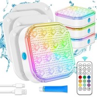 Submersible Led Lights With Remote Waterproof Underwater Led Light Rechargeable Bettery 16 Color Changing Lamp Magnetic Floatin