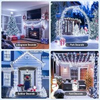 Jmexsuss 2 Pack White Battery Operated Christmas String Lights Each 33Ft 100 Led Wedding Lights Outdoor Indoor With 8 Modes Re