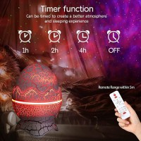 Dinosaur Egg Galaxy Star Projector Starry Light With Wireless Music Player Night Light With White Noise Nebula Timer Remote