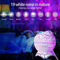 Dinosaur Egg Galaxy Star Projector Starry Light With Wireless Music Player Night Light With White Noise Nebula Timer Remote