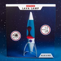 Fizz Creations Nasa Inspired Rocket Lava Lamp. Includes Blue Liquid & Red Lava. 43Cm/17-Inch Tall. Mains Powered. Includes 1 X R39 E14 25W Bulb. Nasa Inspired Space Merchandise.