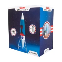 Fizz Creations Nasa Inspired Rocket Lava Lamp. Includes Blue Liquid & Red Lava. 43Cm/17-Inch Tall. Mains Powered. Includes 1 X R39 E14 25W Bulb. Nasa Inspired Space Merchandise.