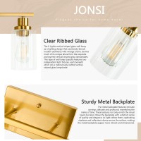 Jonsi Gold Bathroom Light Fixtures 6 Light Brushed Gold Bathroom Vanity Lights With Fluted Glass Shade Modern Gold Bathroom Li