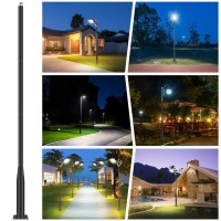 Fansile Street Light Pole 13Ft, Metal Solar Lamp Posts For Outdoor Light, Backyard Accessories, Street Courtyard Porch Exterior Patio Flag Lighting Fixtures