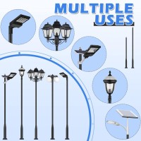 Fansile Street Light Pole 13Ft, Metal Solar Lamp Posts For Outdoor Light, Backyard Accessories, Street Courtyard Porch Exterior Patio Flag Lighting Fixtures