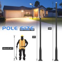 Fansile Street Light Pole 13Ft, Metal Solar Lamp Posts For Outdoor Light, Backyard Accessories, Street Courtyard Porch Exterior Patio Flag Lighting Fixtures