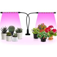 Ipower Led Grow Lights With Full Spectrum Plant Growing Lamp For Indoor Plant, 3 Modes Timing Function, 2 Tubes, Red&Blue