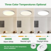 158 Inch Led Flush Mount Ceiling Light 32W 3480Lm 3000K4000K6000K Cct Selectable Round Flat Panel Light Low Profile Ceili